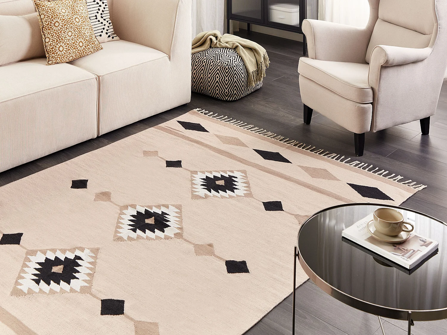 Dywan bawełniany kilim 160 x 230 cm wielokolorowy BERDIK