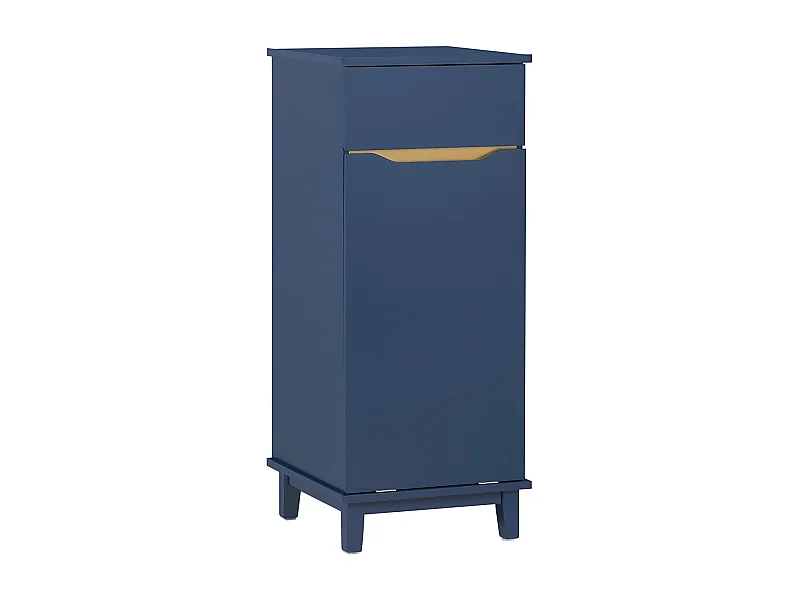 Cesto para Ropa Sucia Amario de Baño multifuncional con 1 Cesto y 1 Cajón Azul 40 x 40 x 96 cm BZR114-B SoBuy ES