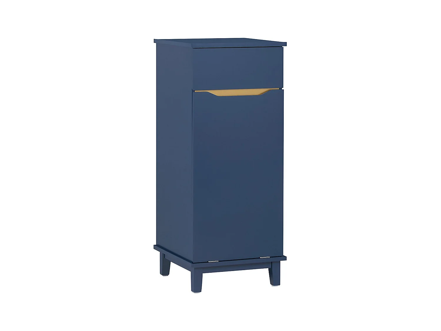 Mobile Lavanderia Con Sacco Portabiancheria Pieghevole Cesto Portabiancheria Mobile Bagno Blu, 40x40x96cm, BZR114-B SoBuy