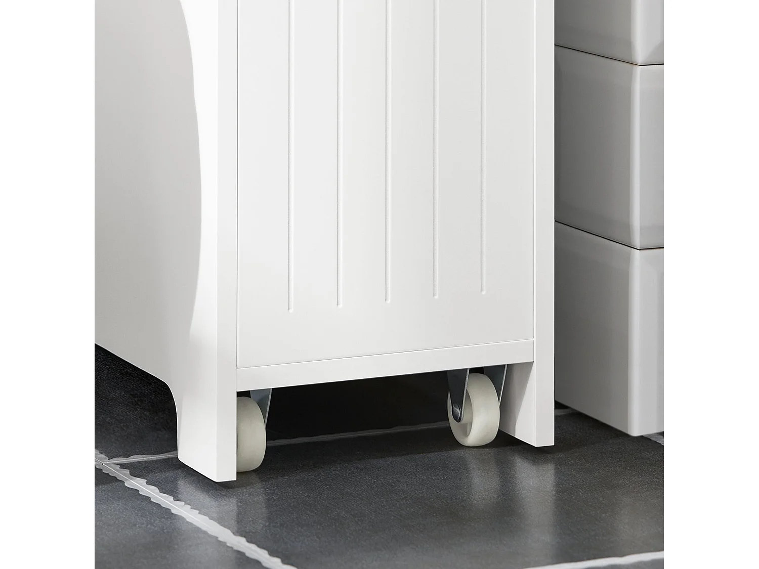 Estantería Estrecha para Nichos para Baño Armario Móvil Multifuncional de Almacenaje Mueble Auxiliar con 2 Cajones y 4 Ruedas 60 x 20 x 75 Blanco BZR111-W SoBuy ES