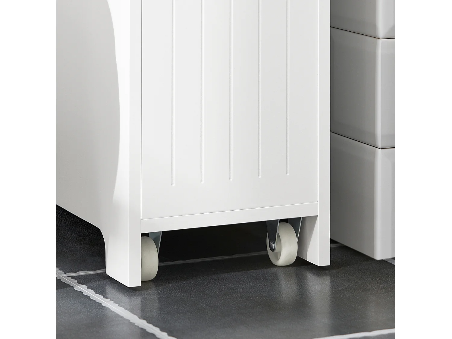 Estantería Estrecha para Nichos para Baño Armario Móvil Multifuncional de Almacenaje Mueble Auxiliar con 2 Cajones y 4 Ruedas 60 x 20 x 75 Blanco BZR111-W SoBuy ES