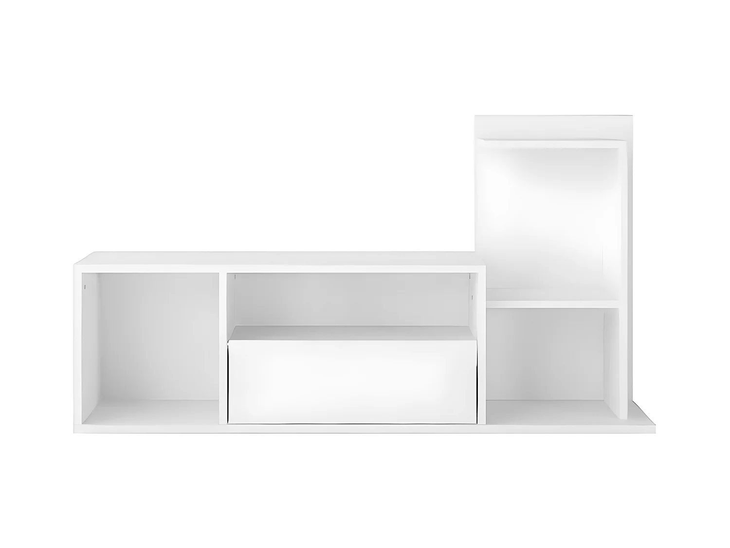 Meuble TV Sabrina, Blanc, 150x22x25 cm, EPIKASA