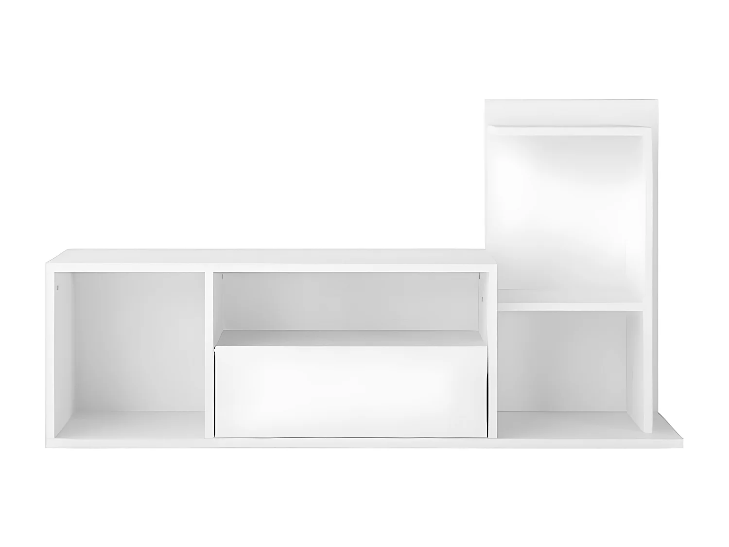 Meuble TV Sabrina, Blanc, 150x22x25 cm, EPIKASA