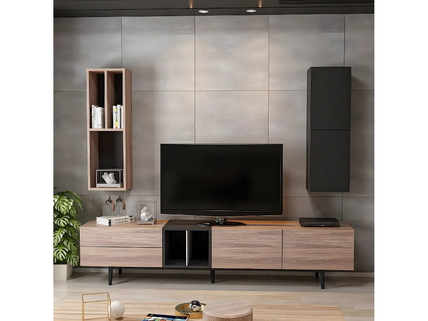 Móveis TV Elettra, Pinho, 195x37x90 cm, EPIKASA