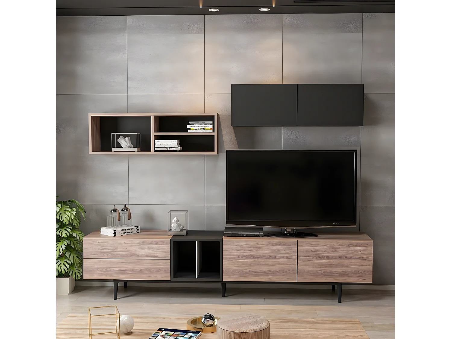 Móveis TV Elettra, Pinho, 195x37x90 cm, EPIKASA