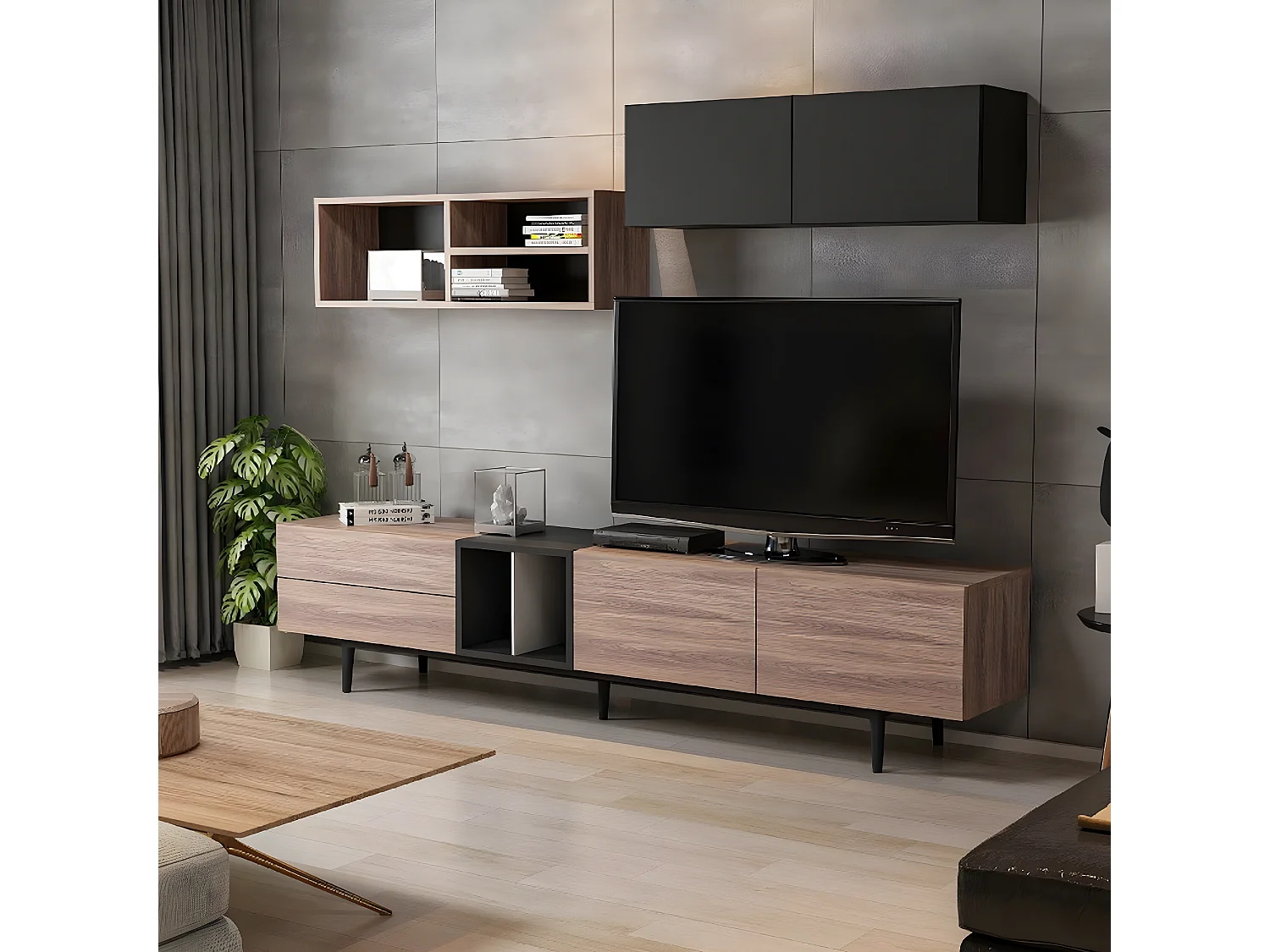 Móveis TV Elettra, Pinho, 195x37x90 cm, EPIKASA