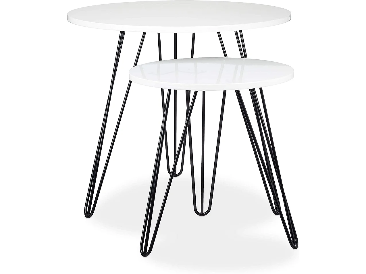 Table basse d'appoint rond métal blanche 60 x 60 x 52 cm 13_0002632