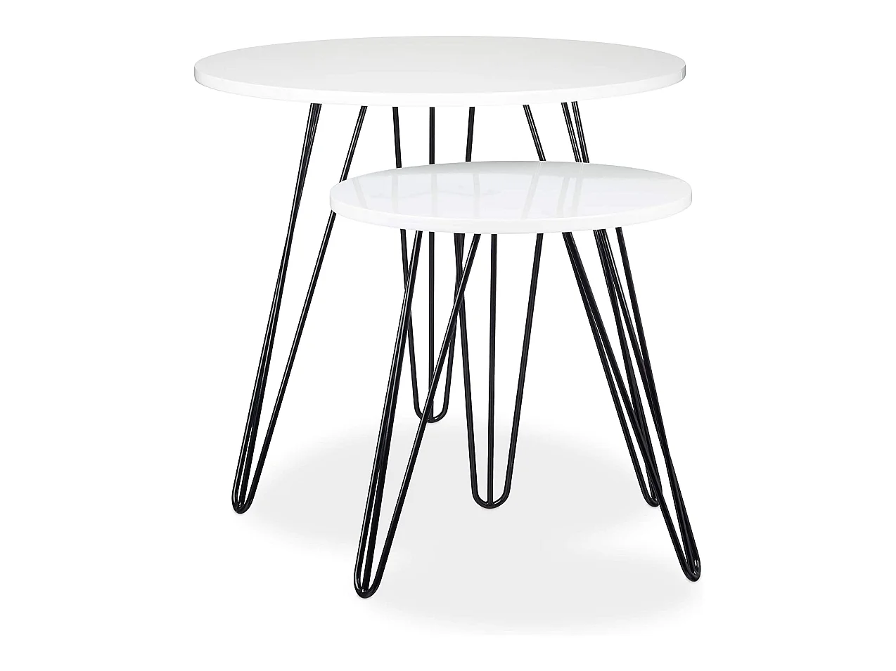Table basse d'appoint rond métal blanche 60 x 60 x 52 cm 13_0002632