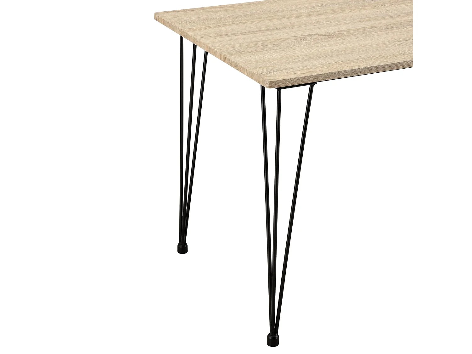 Cozinha sala de estar mesa de jantar para 4 pessoas Tampo em MDF pernas em gancho de aço 120 x 70 x 75 cm carvalho e efeito preto 03_0004274