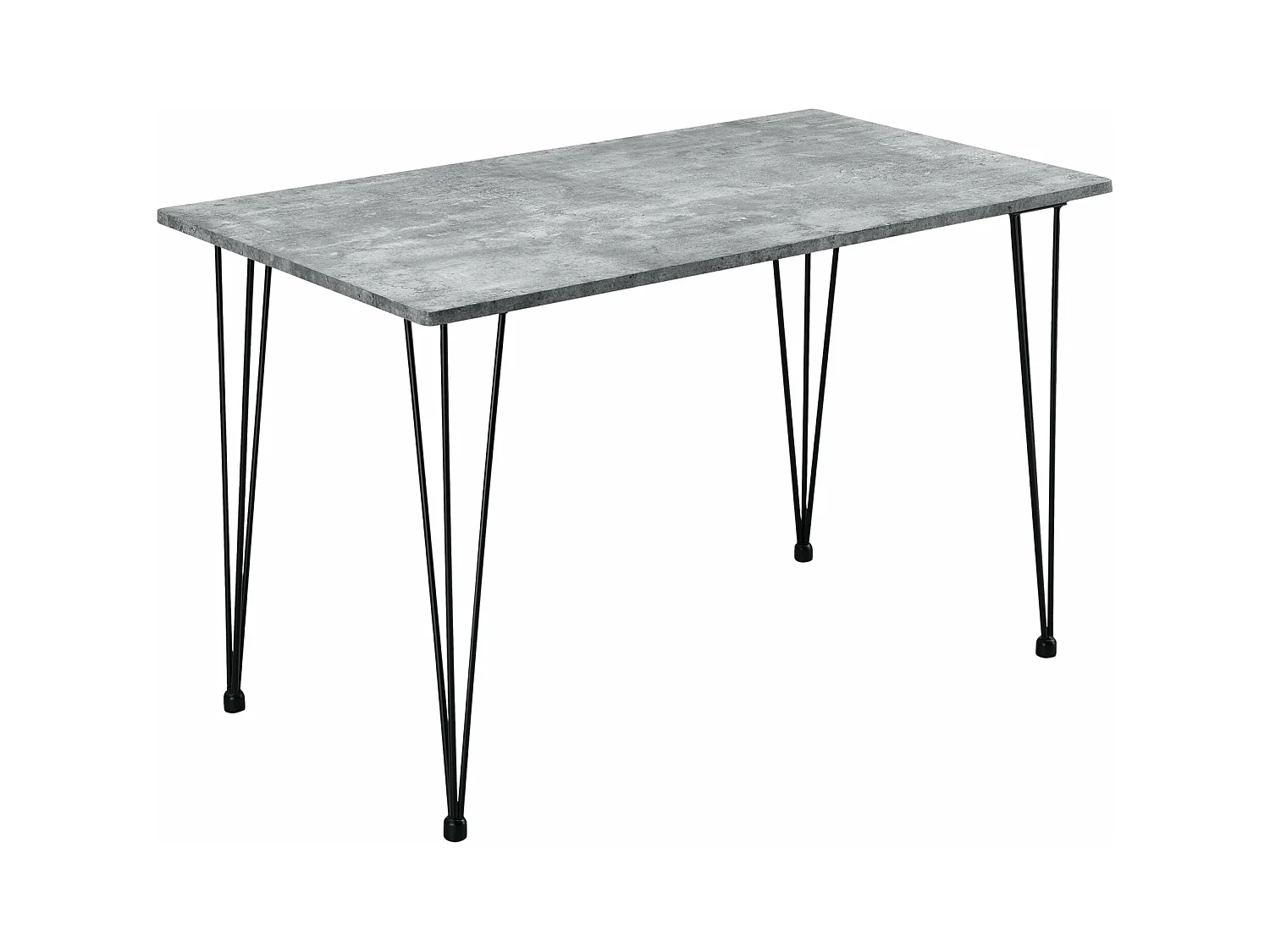 Mesa de cocina salón comedor para 4 personas tapa de MDF 120 cm efecto hormigón y negro 03_0004272
