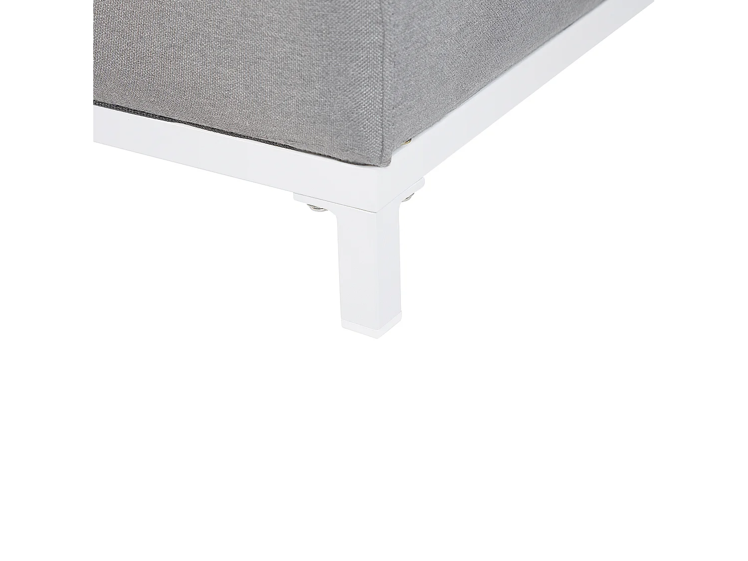 Garten-Ottomane Stoff grau mit Metallgestell weiß Outdoor & Indoor Modern Rovigo