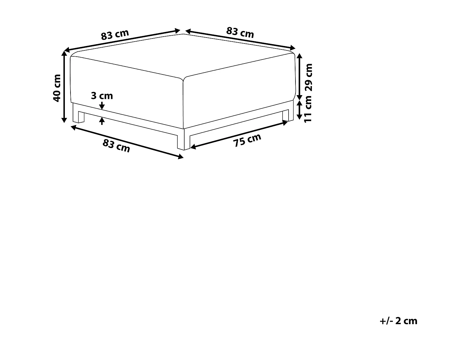 Garten-Ottomane Stoff grau mit Metallgestell weiß Outdoor & Indoor Modern Rovigo