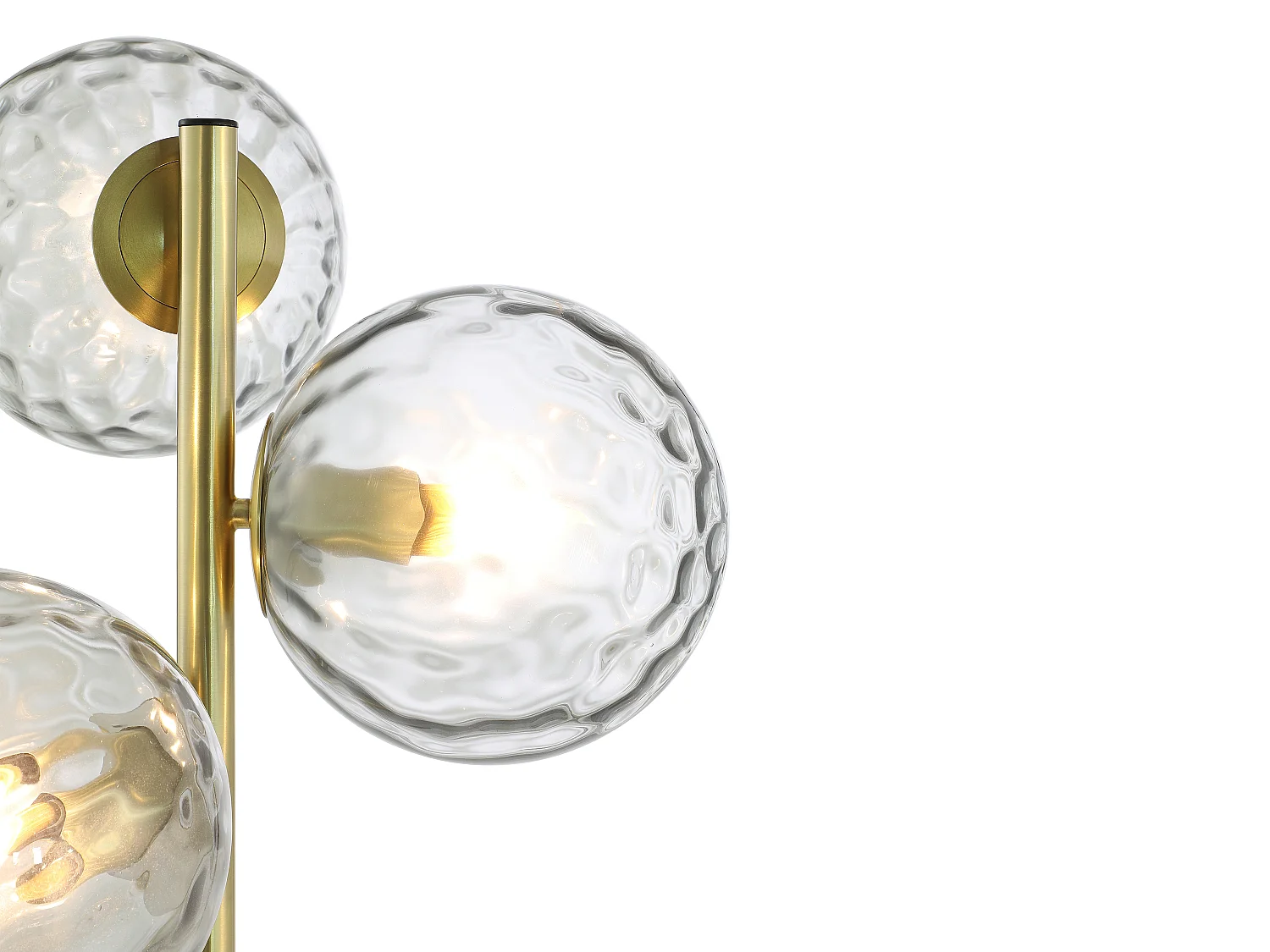 Stehleuchte - Metall & Rauchglas - 3 Kugeln - 30 x 40 x 150 cm - Goldfarben - SUSANNE