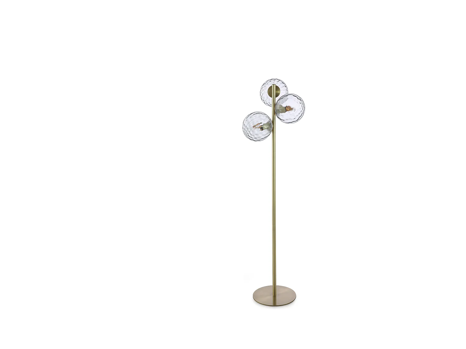Stehleuchte - Metall & Rauchglas - 3 Kugeln - 30 x 40 x 150 cm - Goldfarben - SUSANNE