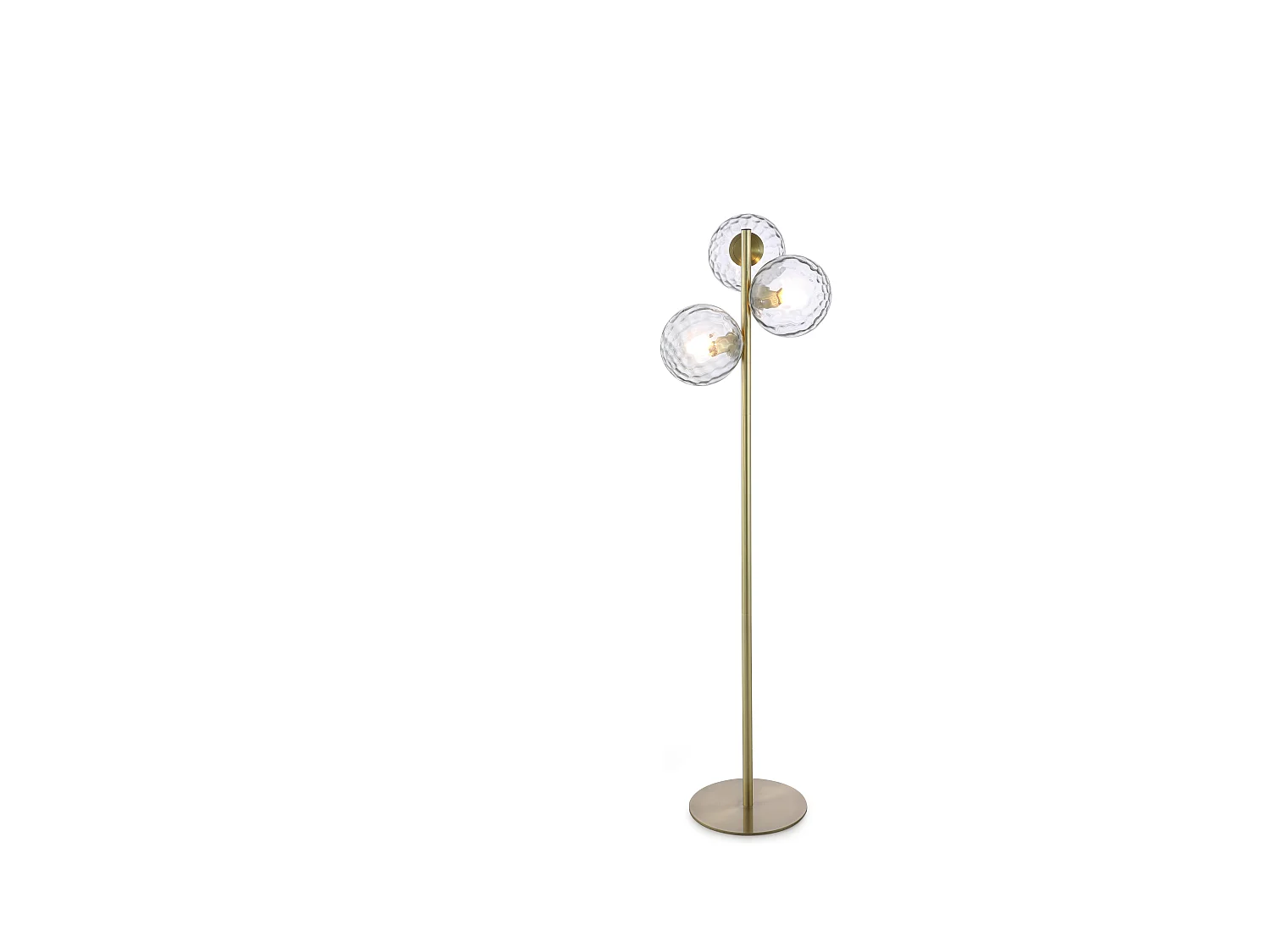 Stehleuchte - Metall & Rauchglas - 3 Kugeln - 30 x 40 x 150 cm - Goldfarben - SUSANNE