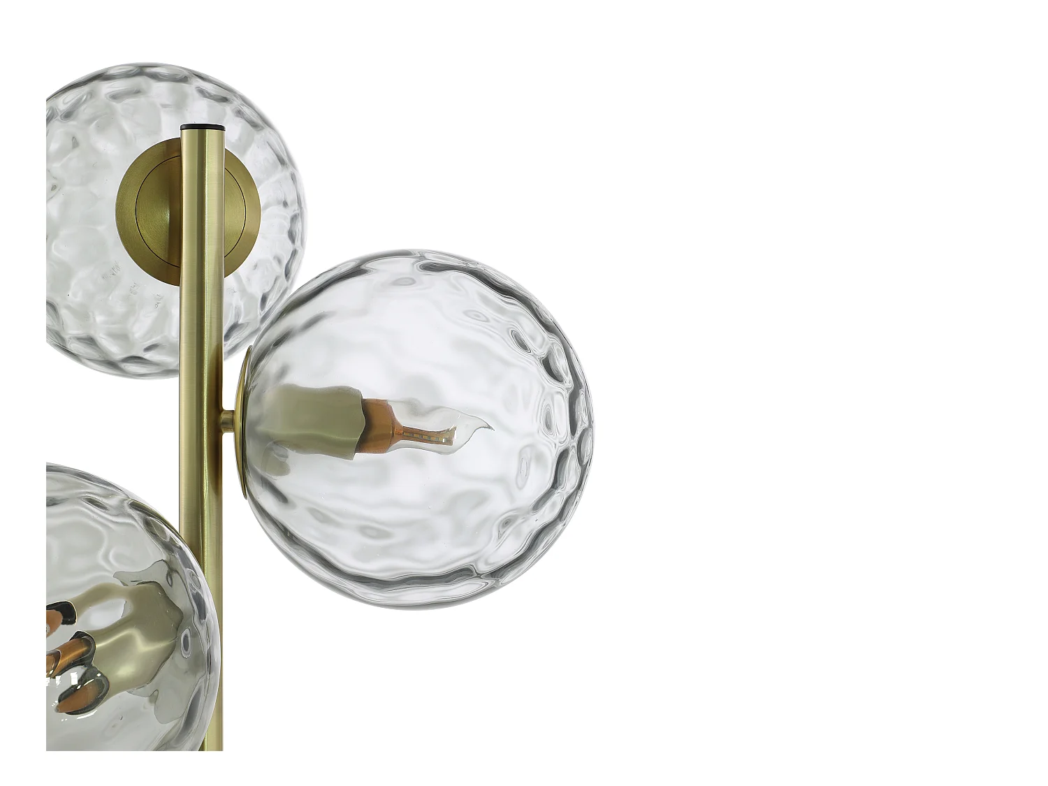 Stehleuchte - Metall & Rauchglas - 3 Kugeln - 30 x 40 x 150 cm - Goldfarben - SUSANNE