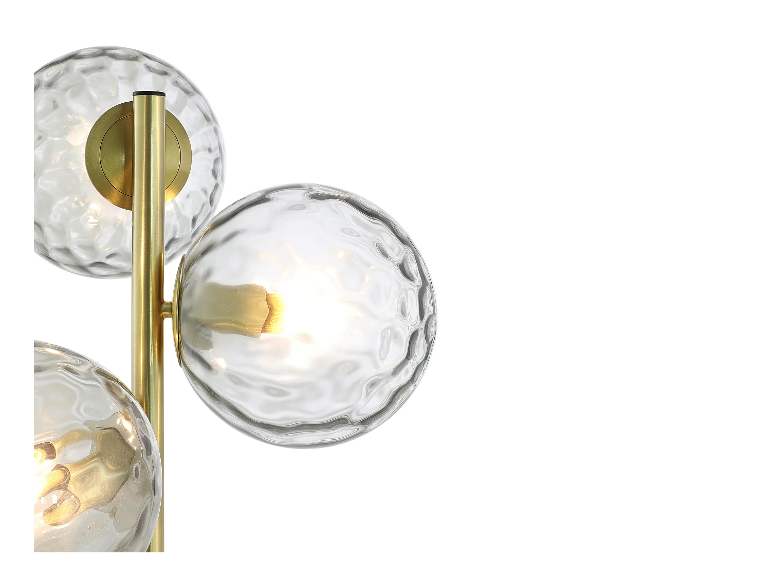 Stehleuchte - Metall & Rauchglas - 3 Kugeln - 30 x 40 x 150 cm - Goldfarben - SUSANNE