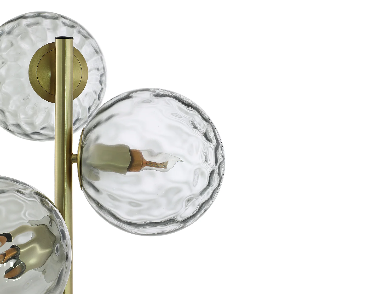 Lampada da terra 3 sfere L. 30 x P. 40 x H. 150 cm in Metallo e Vetro fumé Dorato - SUSANNE