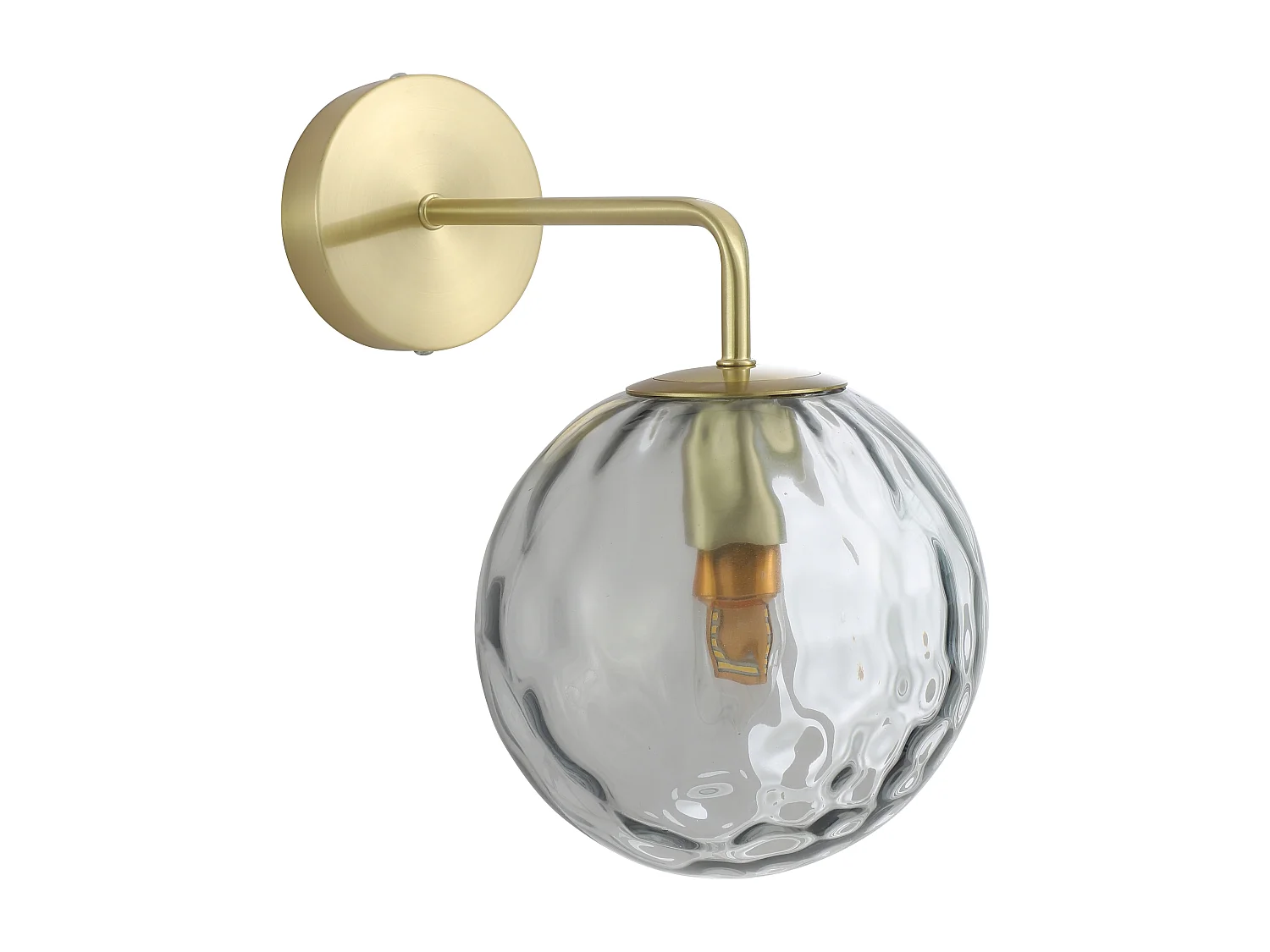 Wandleuchte - Metall & Rauchglas - 32 x 32 x 20 cm - Goldfarben - SUSANNE