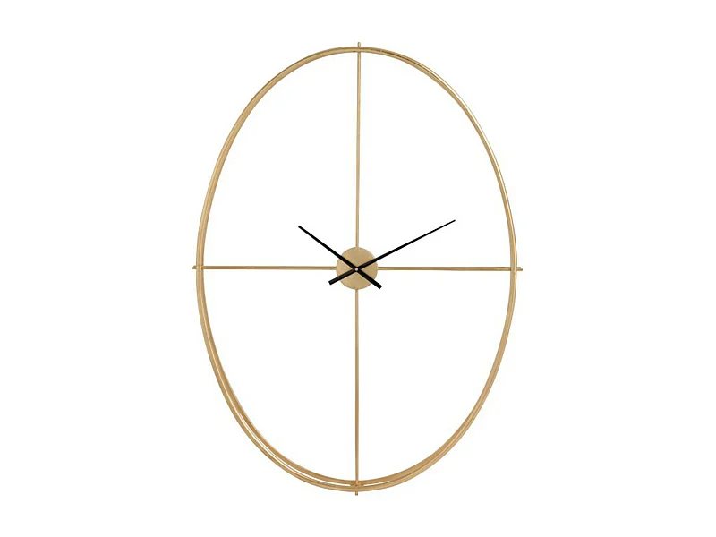 Horloge Design Ovale en Métal "Nio" 125cm Or