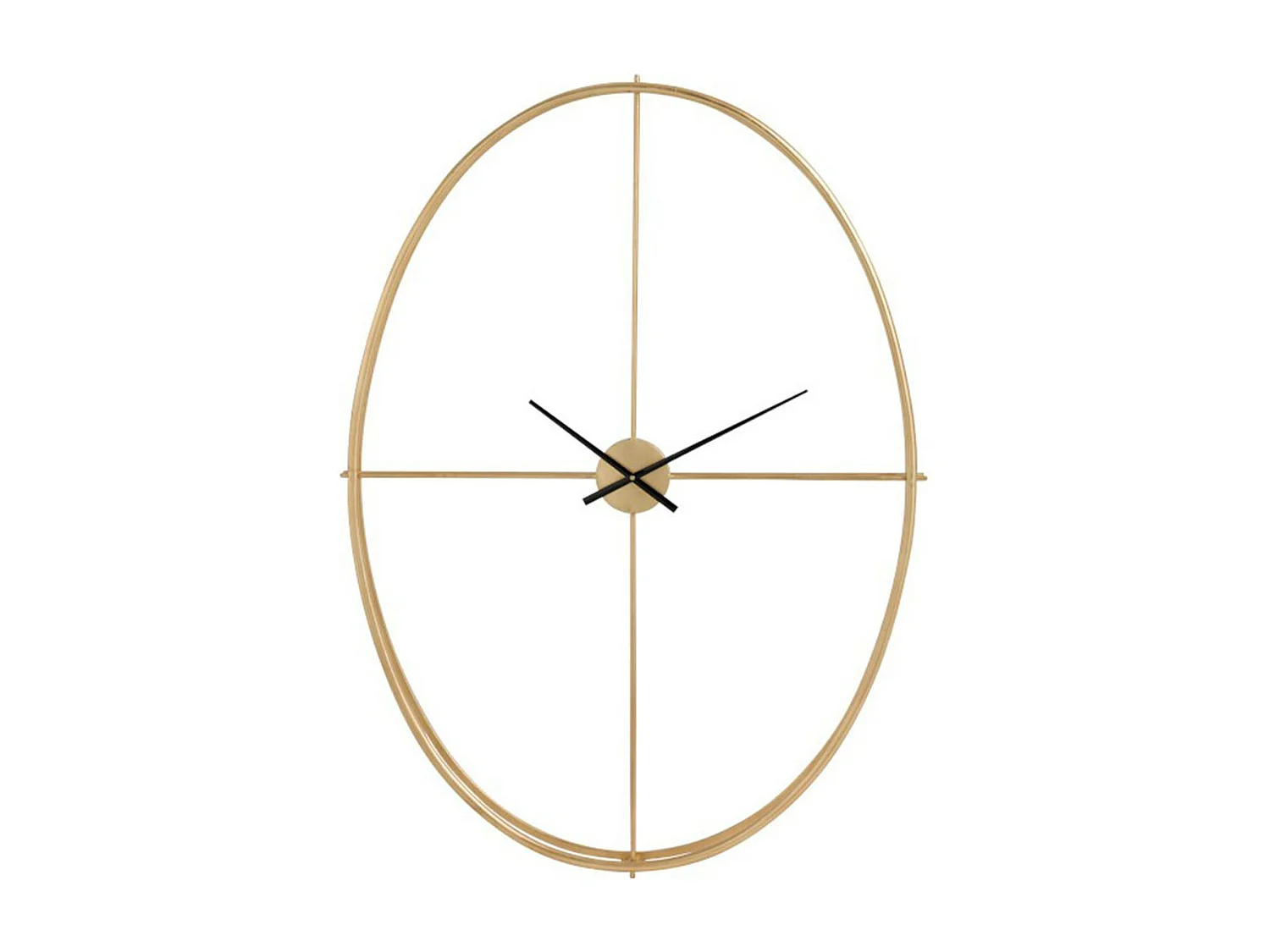 Horloge Design Ovale en Métal "Nio" 125cm Or