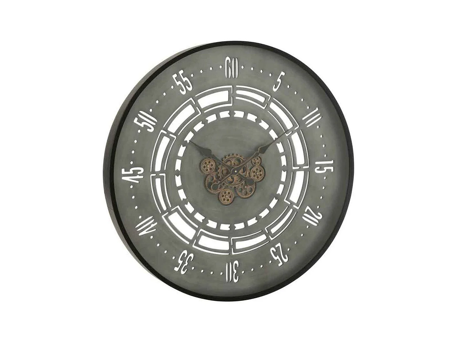 Horloge Murale "Engrenage Secondes" 90cm Gris