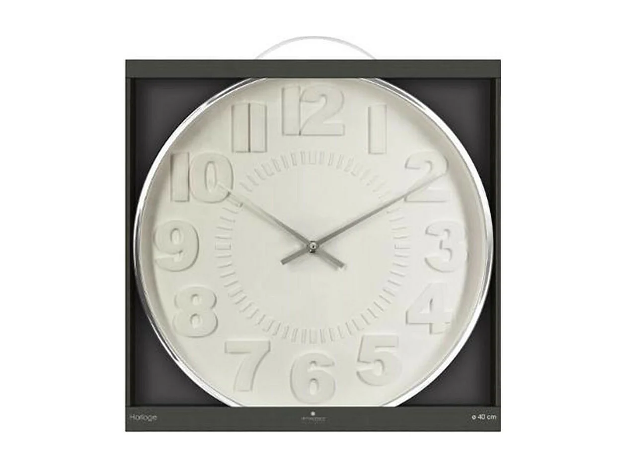 Horloge Murale "Contemporain" 40cm Argent