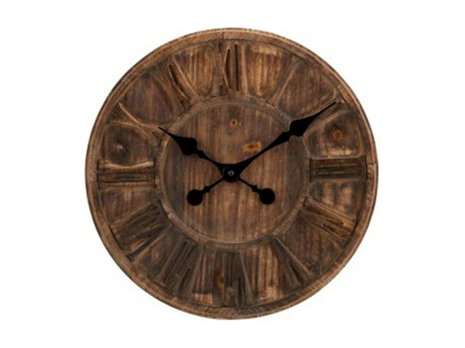 Horloge Murale Bois "Chiffres Romains" 40cm Naturel