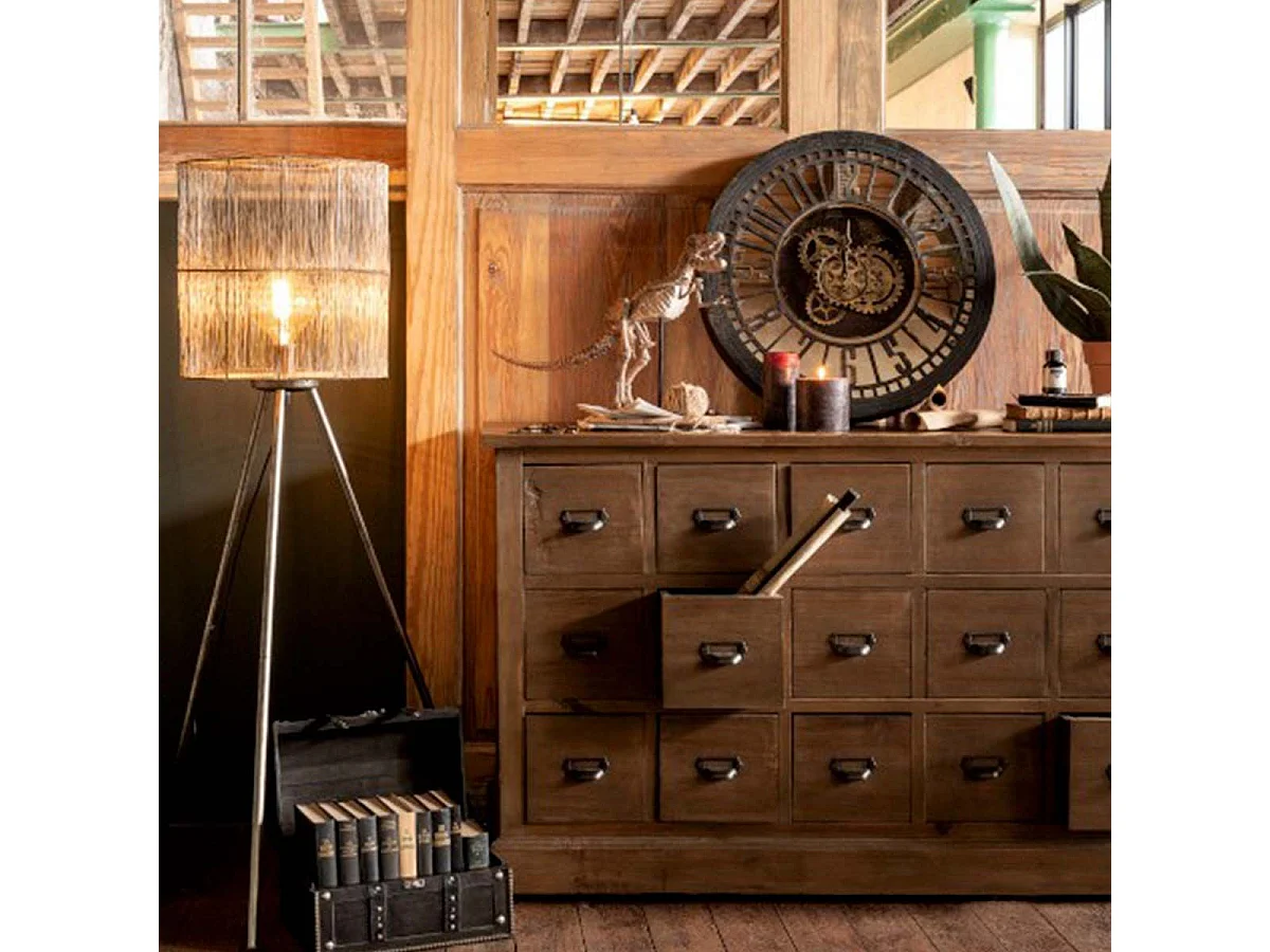 Horloge Murale "Mécanisme Miroir" 60cm Noir & Or