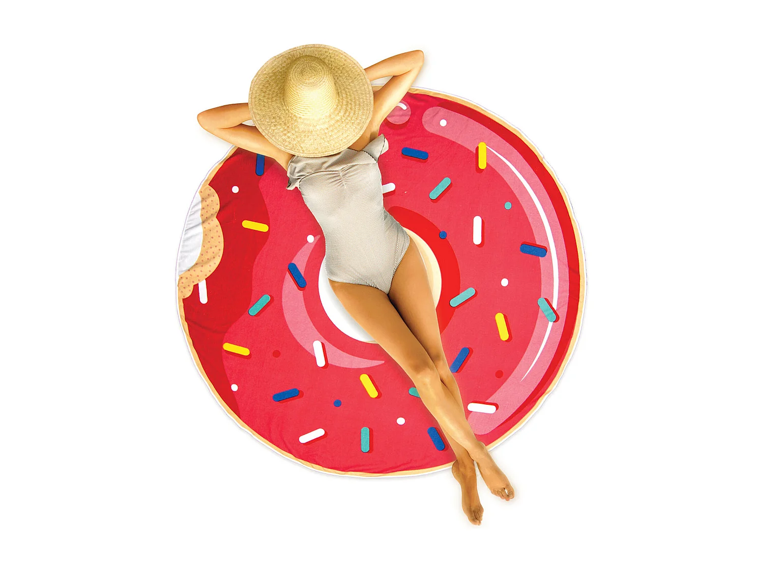 Serviette de Plage "Donuts" 150cm Rose