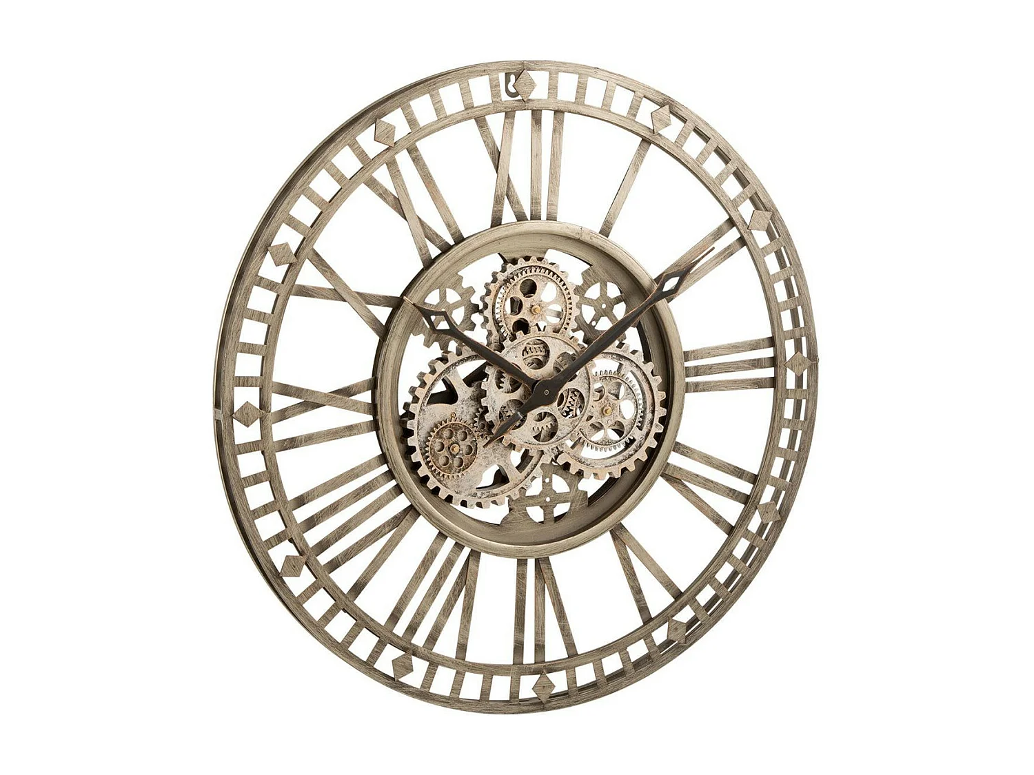 Horloge Murale Design "Chiffres Romains" 60cm Gris