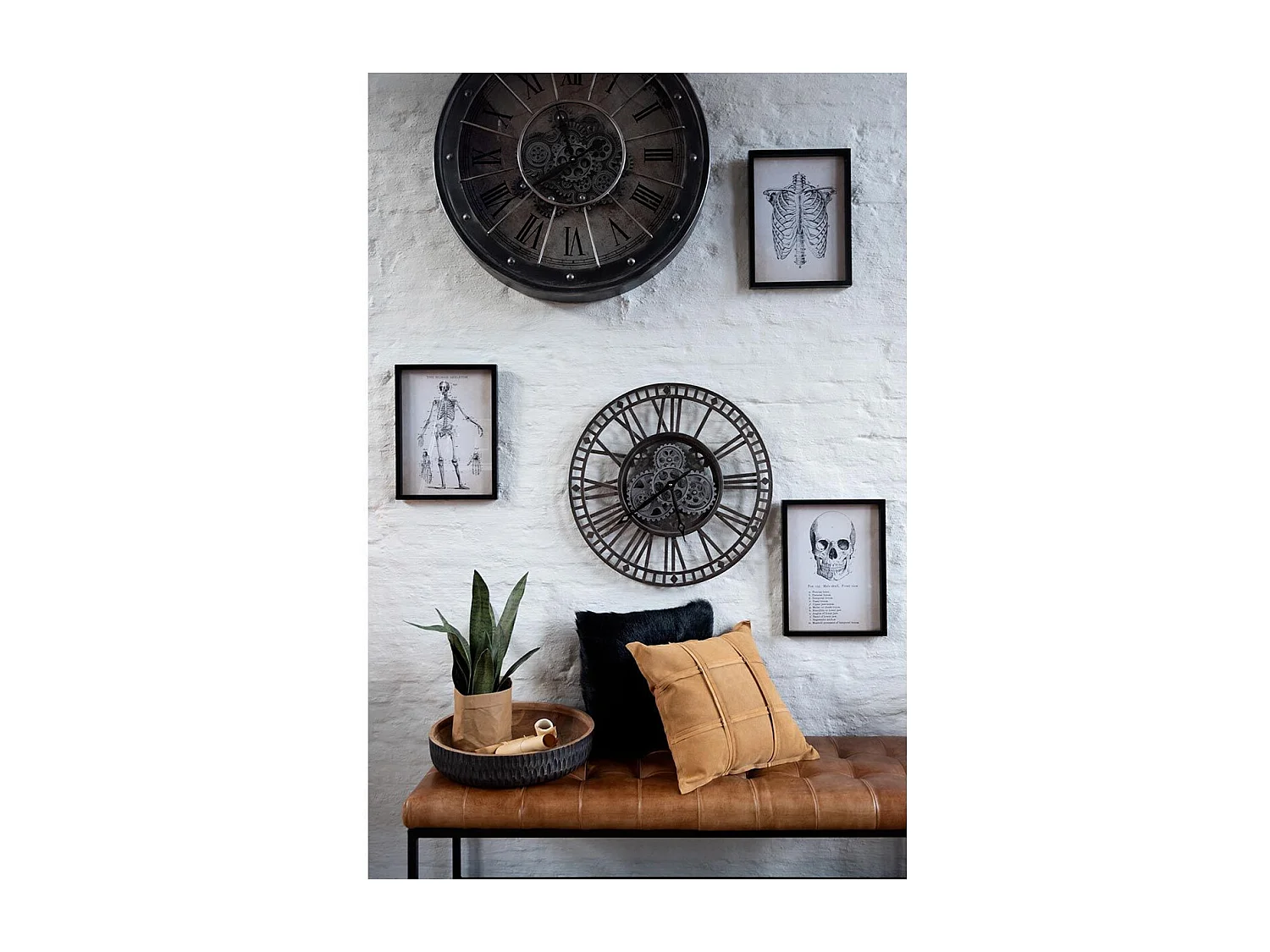 Horloge Murale Design "Chiffres Romains" 60cm Gris
