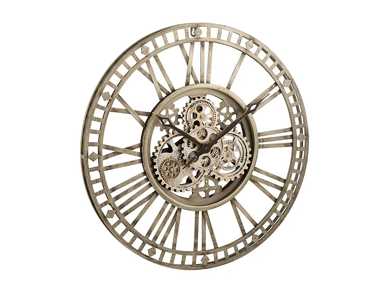 Horloge Murale Design "Chiffres Romains" 60cm Gris