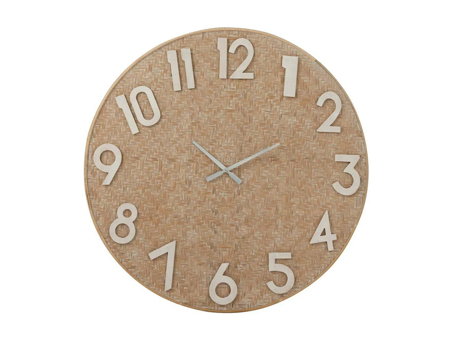 Horloge Murale Design "Rotin" 90cm Naturel