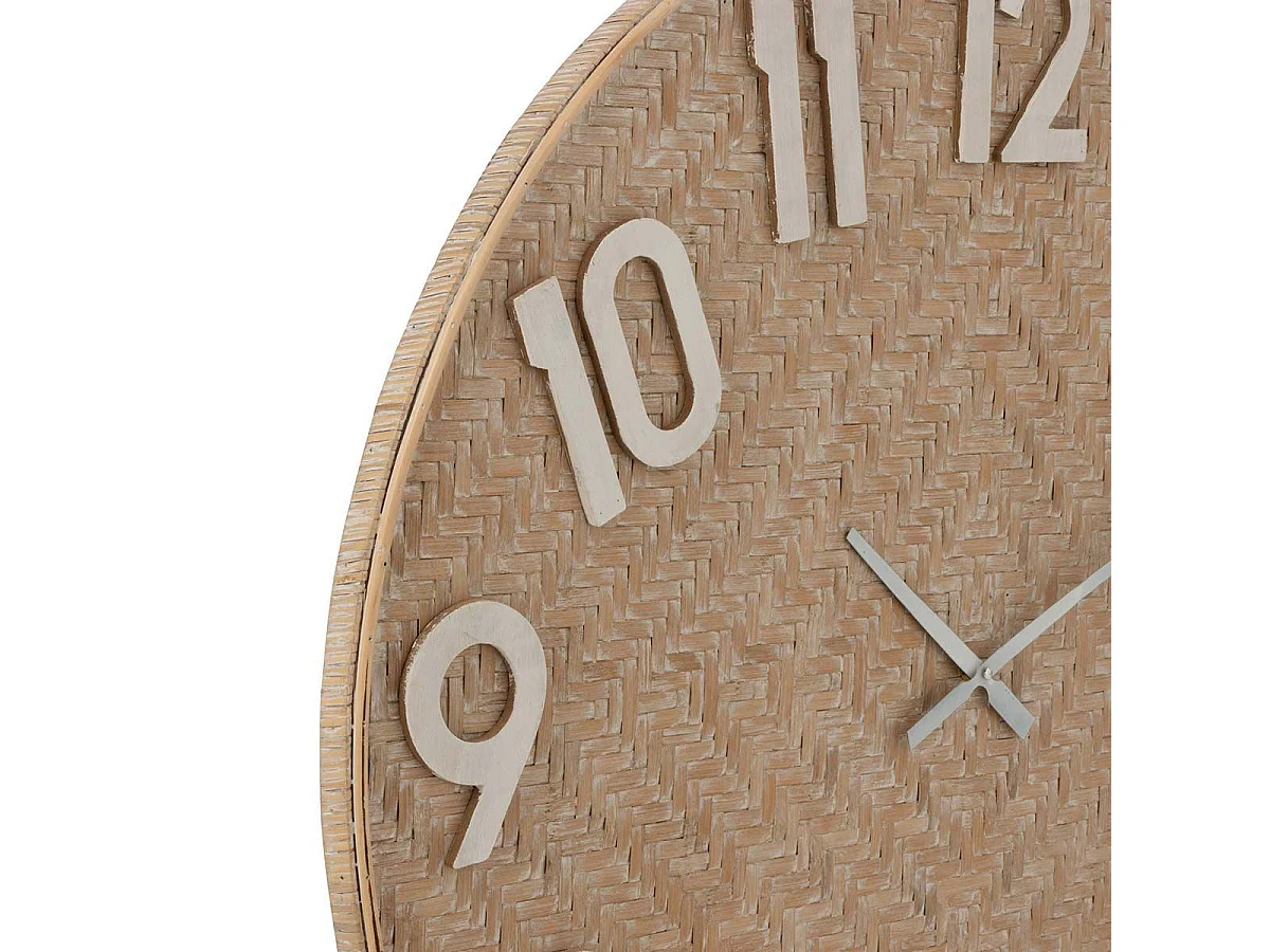 Horloge Murale Design "Rotin" 90cm Naturel