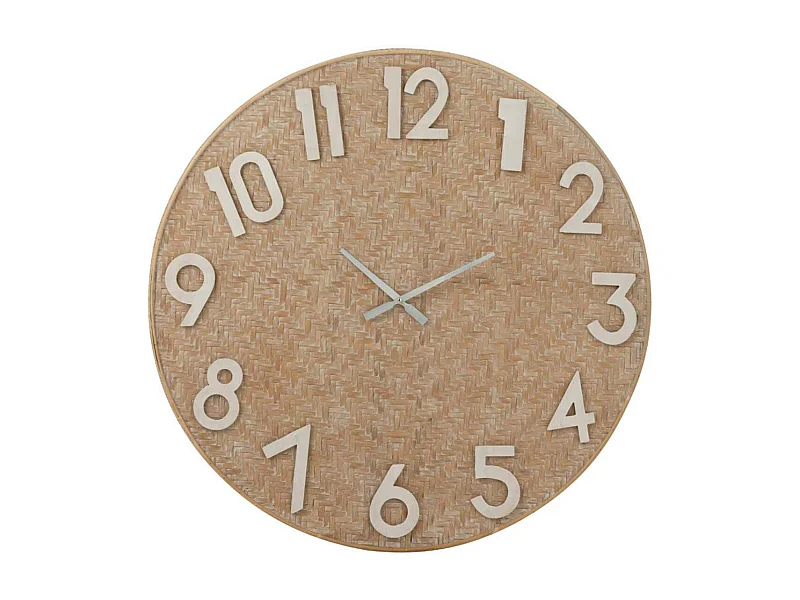 Horloge Murale Design "Rotin" 90cm Naturel