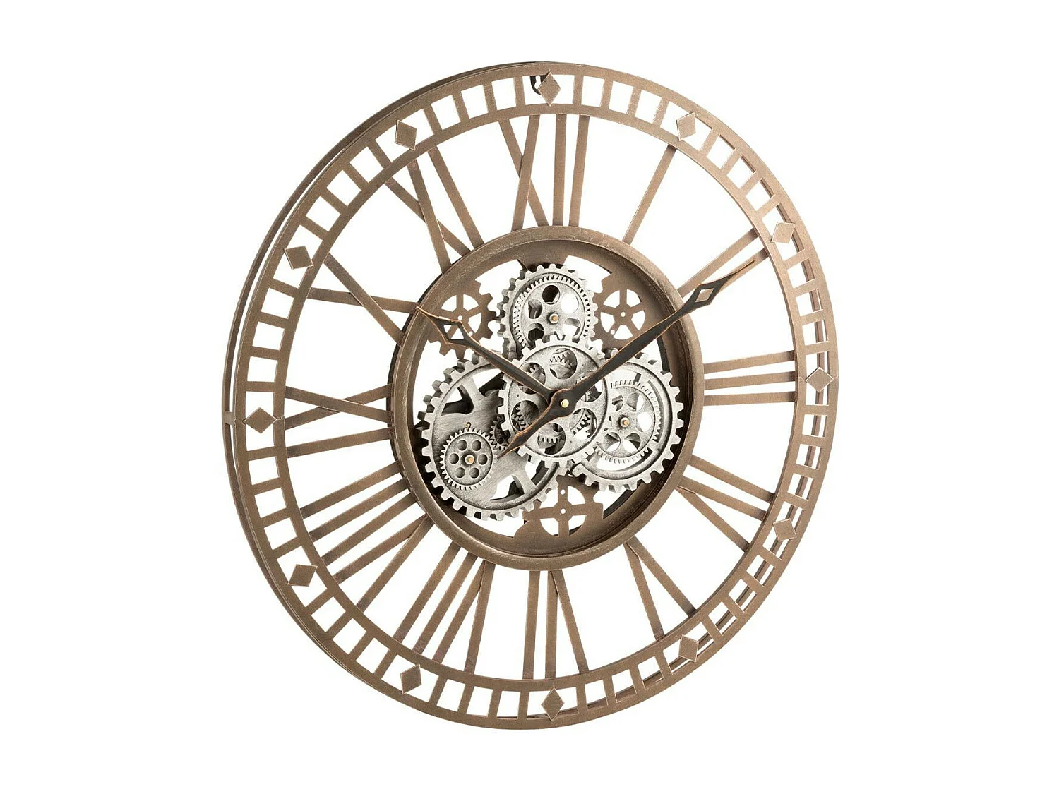 Horloge Murale Design "Chiffres Romains" 60cm Or