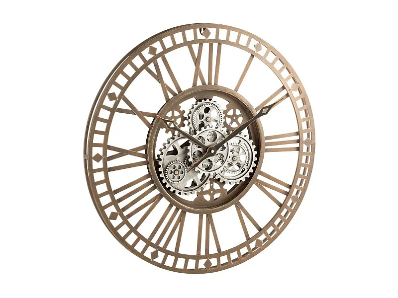 Horloge Murale Design "Chiffres Romains" 60cm Or