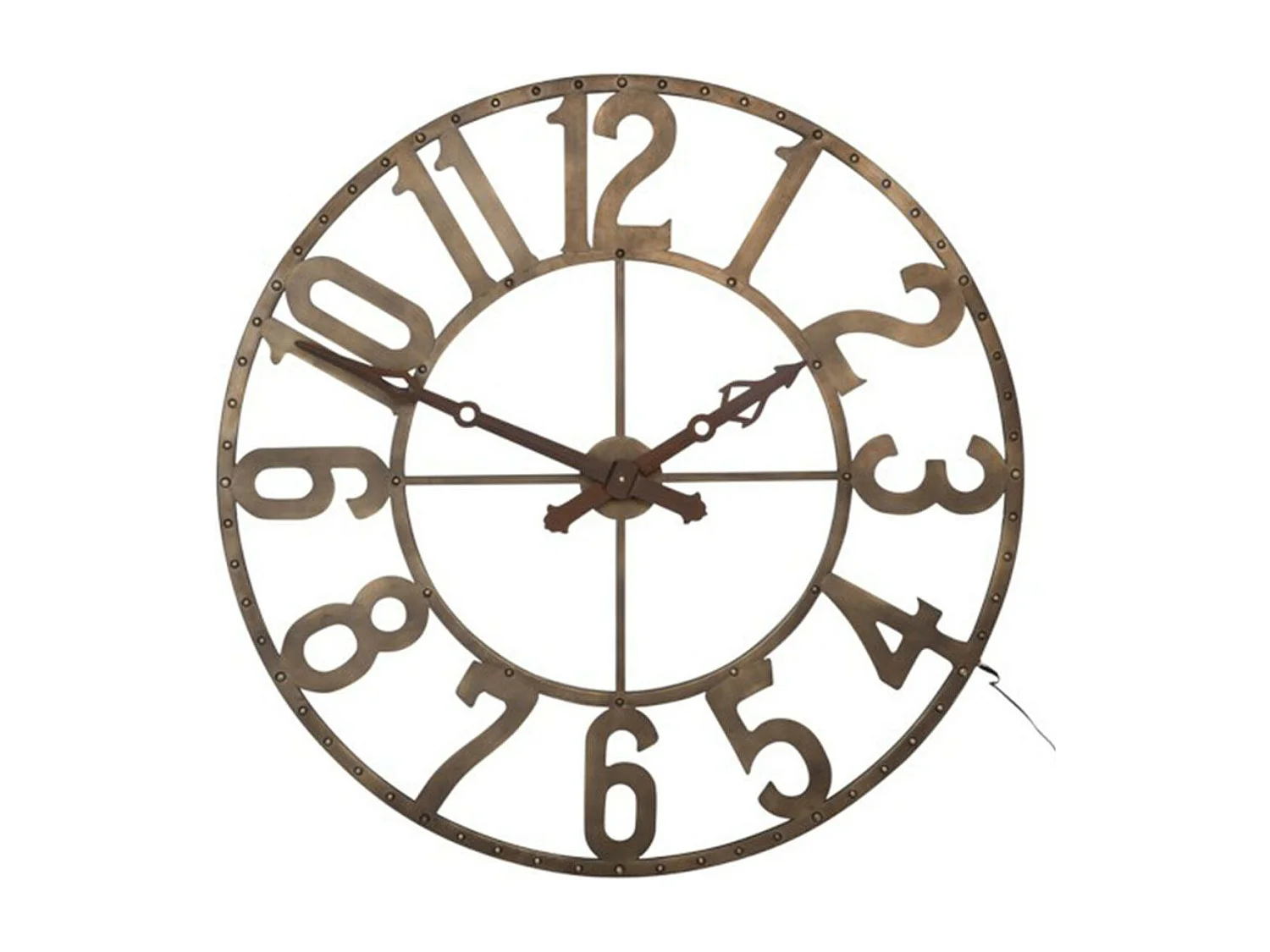 Horloge Murale à Led "Romains" 105cm Marron