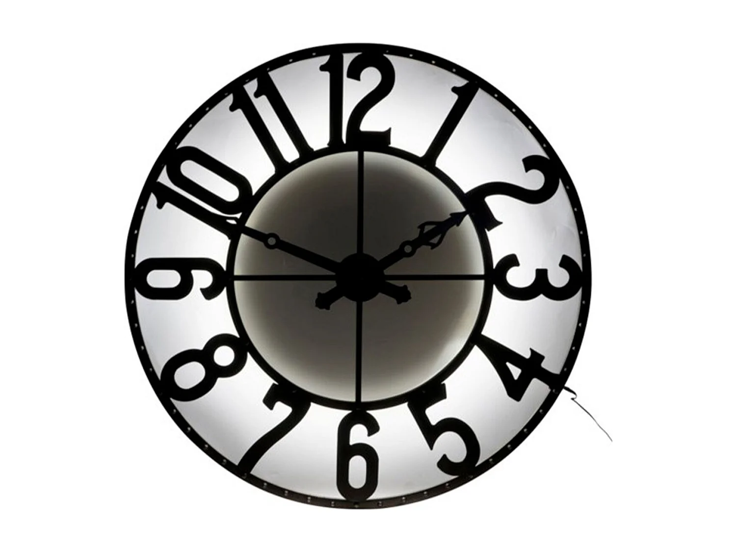 Horloge Murale à Led "Romains" 105cm Marron