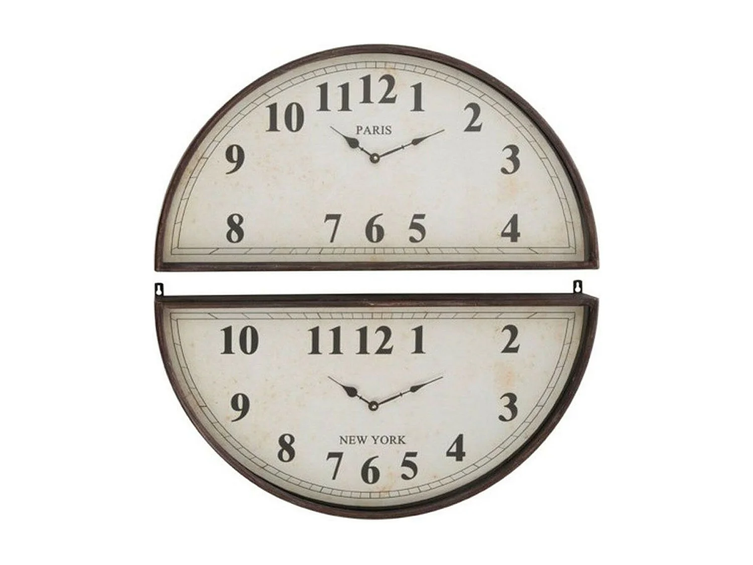 Horloge Murale Déco "2 Parties" 77cm Noir