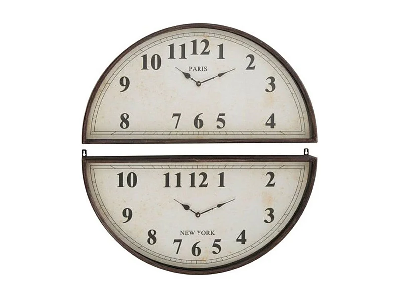 Horloge Murale Déco "2 Parties" 77cm Noir
