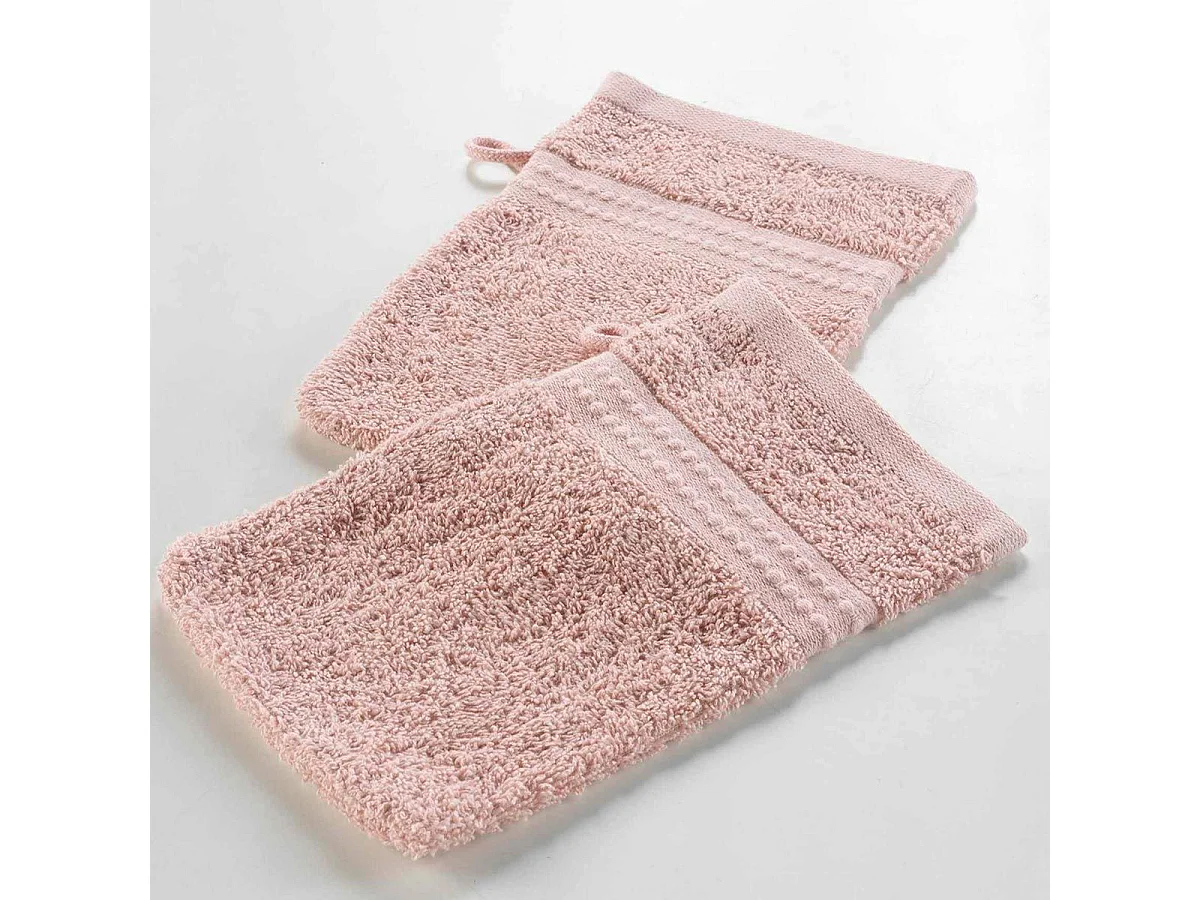 Lot de 2 Gants de Toilette "Excellence" 15x21cm Rose Blush