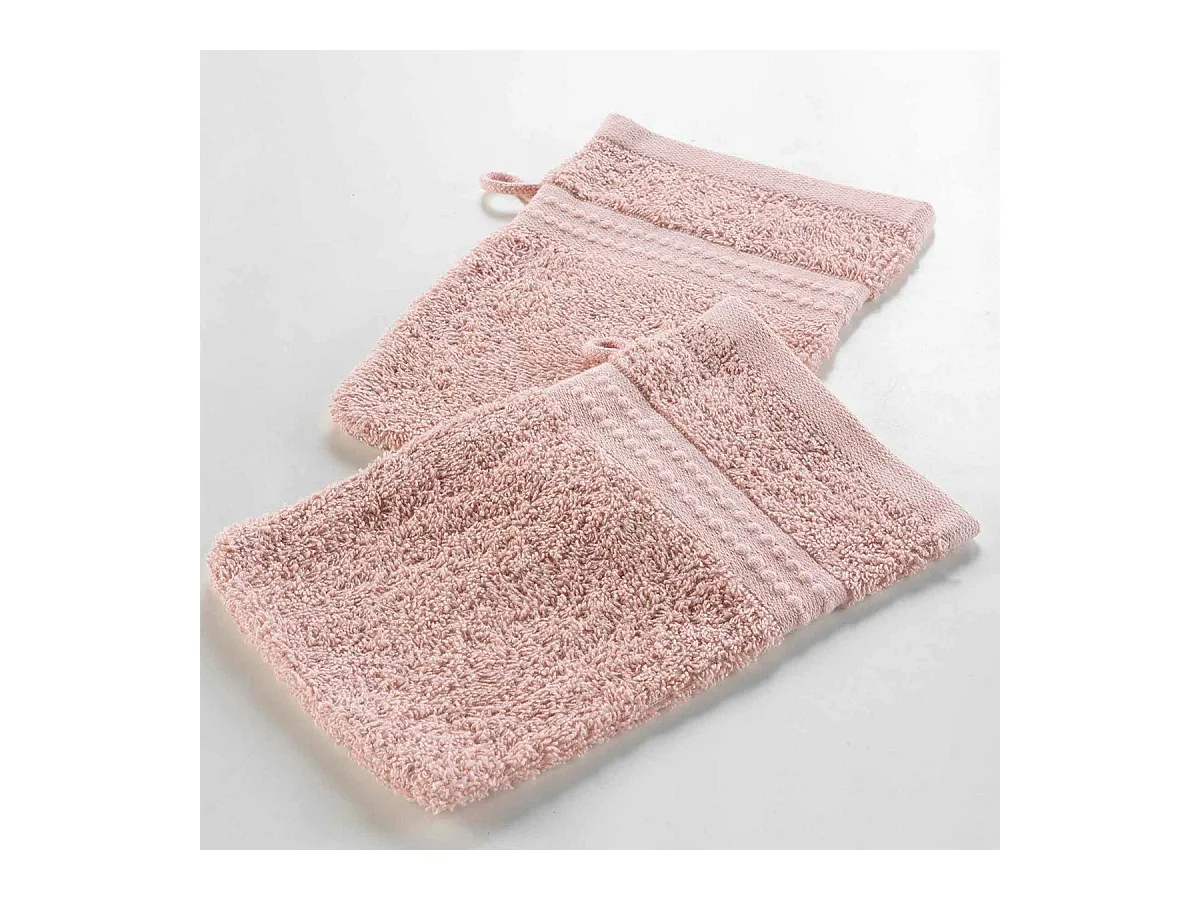 Lot de 2 Gants de Toilette "Excellence" 15x21cm Rose Blush