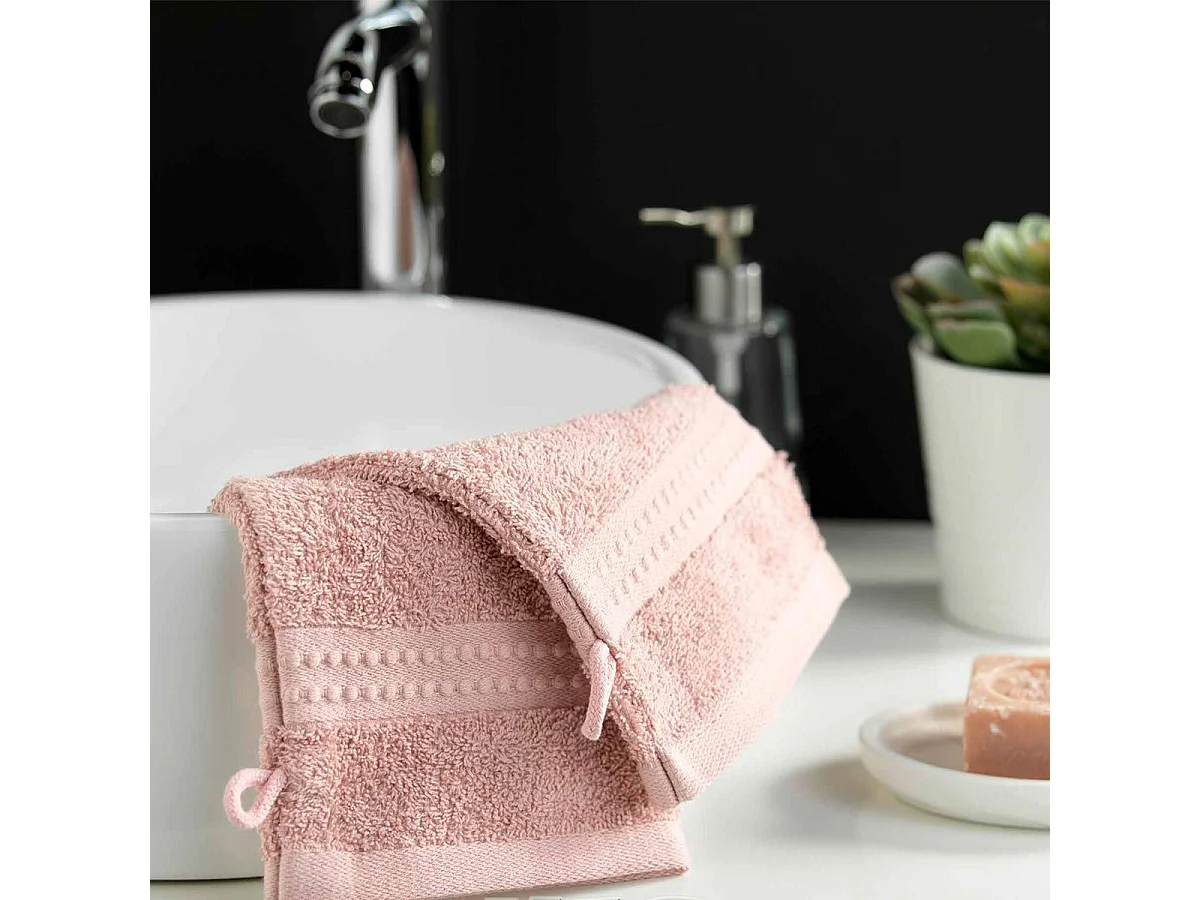 Lot de 2 Gants de Toilette "Excellence" 15x21cm Rose Blush