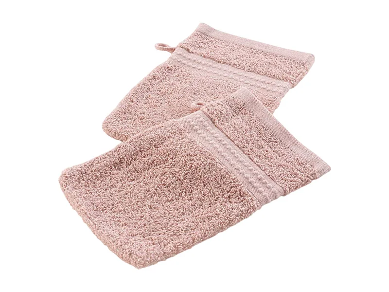 Lot de 2 Gants de Toilette "Excellence" 15x21cm Rose Blush