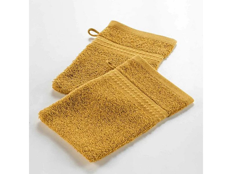 Lot de 2 Gants de Toilette "Excellence" 15x21cm Tournesol