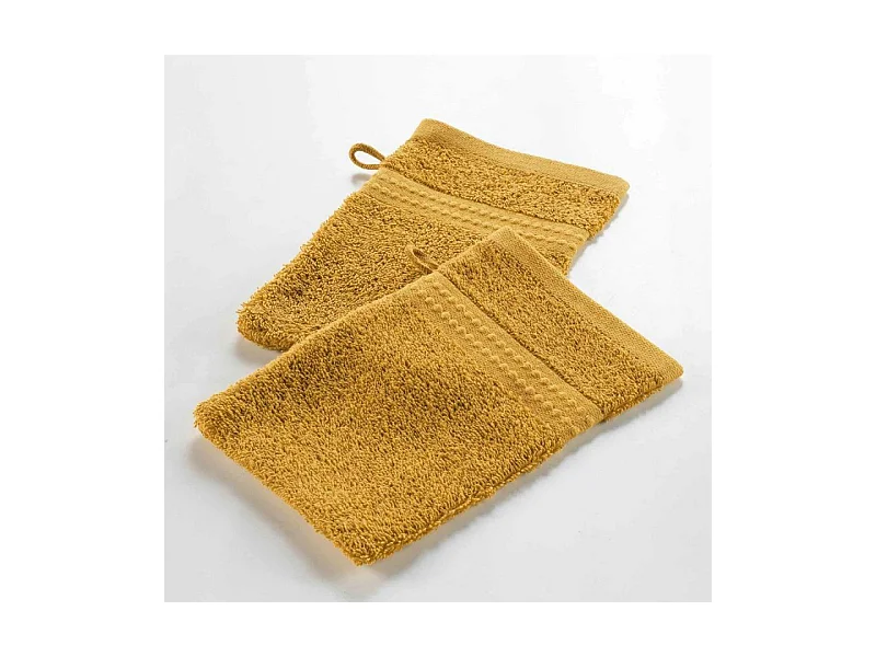 Lot de 2 Gants de Toilette "Excellence" 15x21cm Tournesol