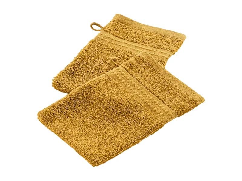 Lot de 2 Gants de Toilette "Excellence" 15x21cm Tournesol