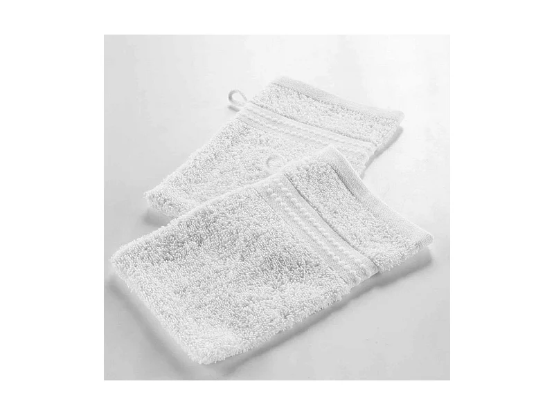 Lot de 2 Gants de Toilette "Excellence" 15x21cm Neige